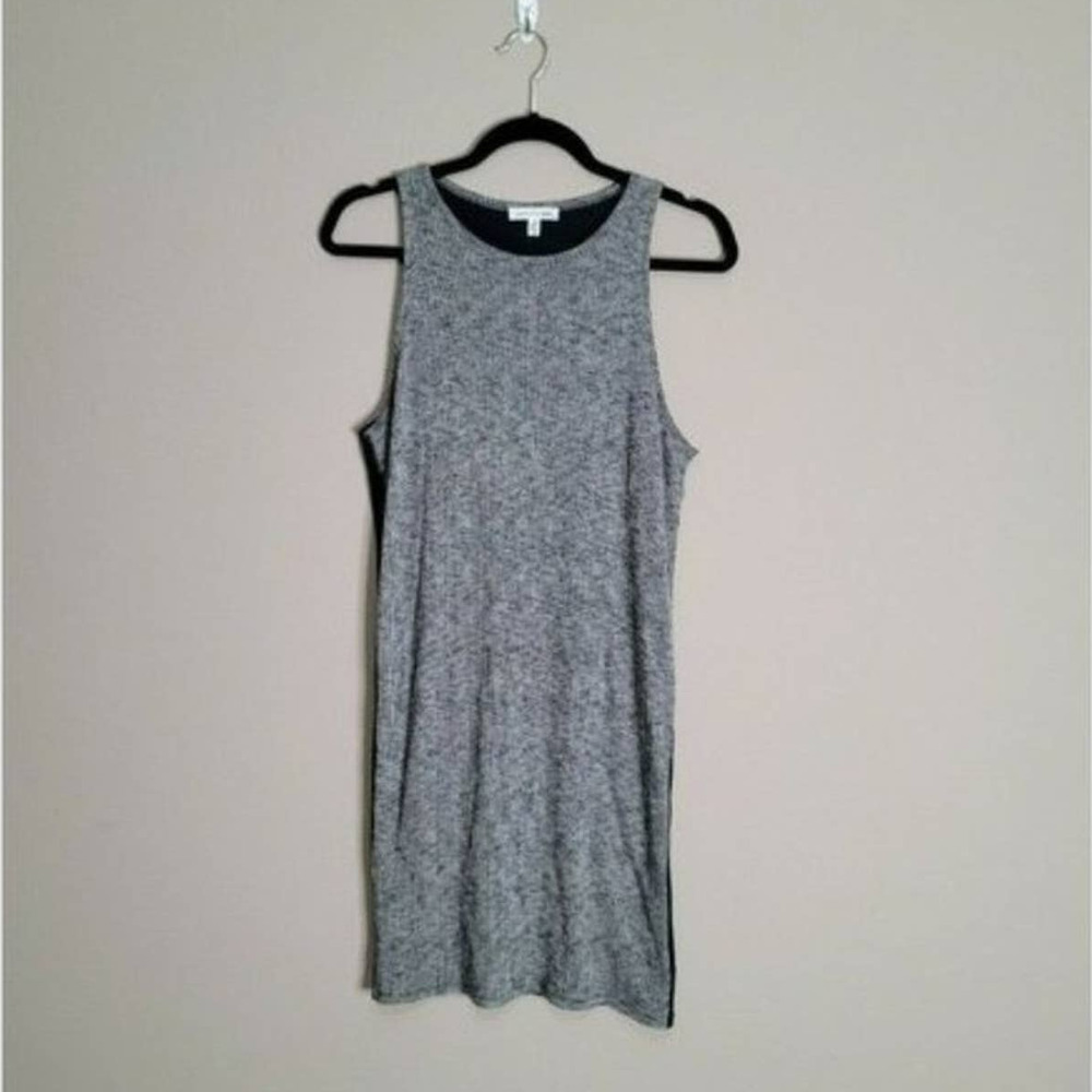 Rag & Bone Colorblock Ribbed Knit Jersey Back Sleeveless Shift Dress Gray Size L